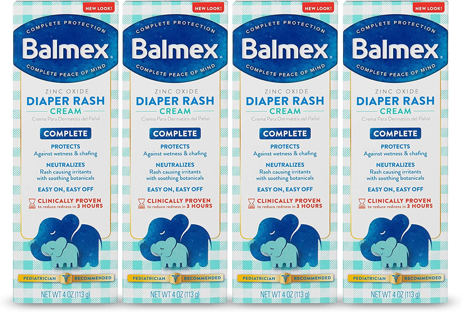 Balmex Diaper Rash Cream, 4 Count (Packaging May Vary)
