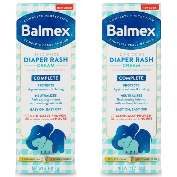 Balmex Diaper Rash Cream with Zinc Oxide, 4 OZ - 2 Pack