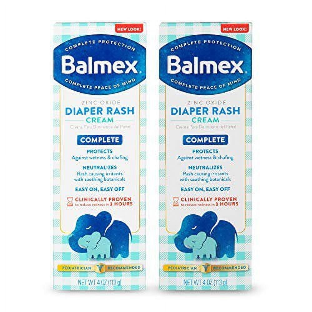 CHATTEM Balmex Diaper Rash Cream with Zinc Oxide, 4 OZ - 2 Pack