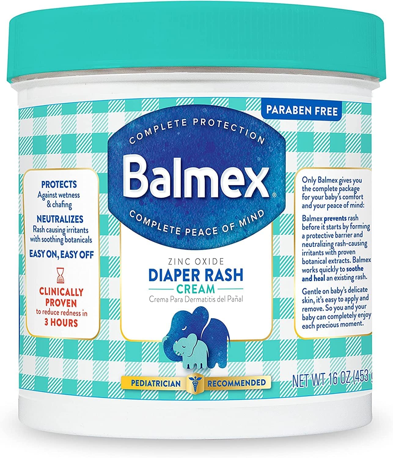 Balmex Diaper Rash Cream Complete Protection Advanced Formula, 16.0 OZ