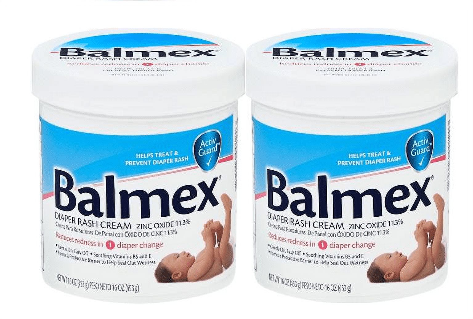 Balmex Diaper Rash Cream With Zinc Oxide 16 oz pack of 2