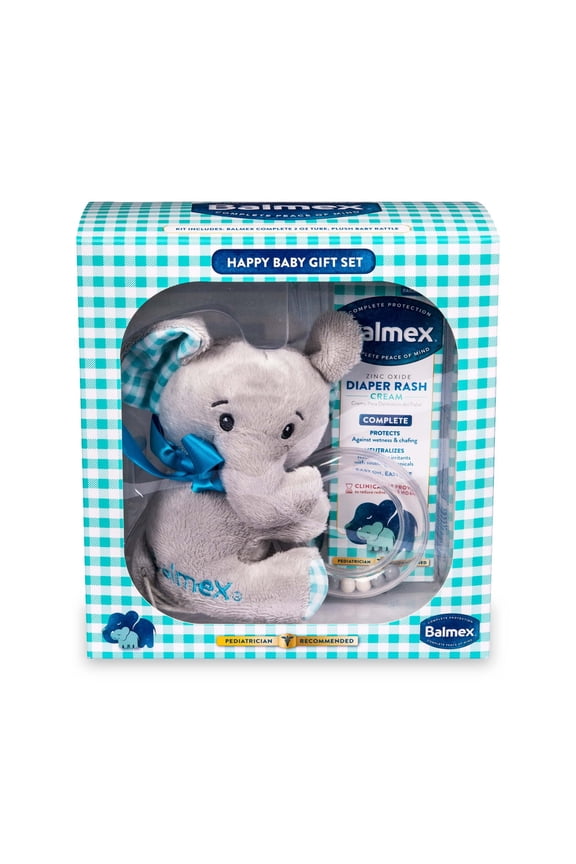Happy Baby Gift Set with Rattle and Complete Protection Diaper Rash Cream for Boys and Girls
