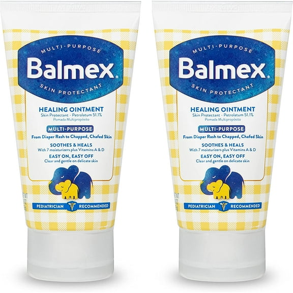 Balmex Multi-Purpose Healing Ointment & Skin Protectant for Diaper Rash and Chafing, with Petrolatum, 7 Moisturizers and Vitamins A&D, Pediatrician Recommended and Paraben-Free, 3.5 oz