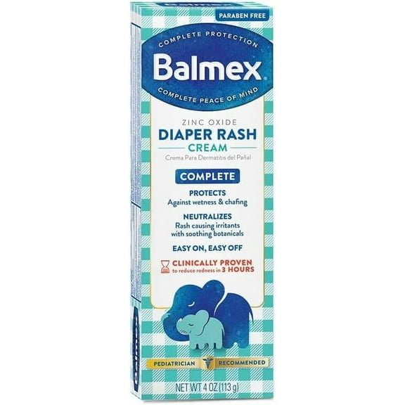Balmex Zinc Oxide Diaper Rash Cream 4 oz.