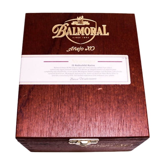 Balmoral Anejo Rothschild XO Masivo Empty Wood Cigar Box 6" x 5.25" x 3.75"