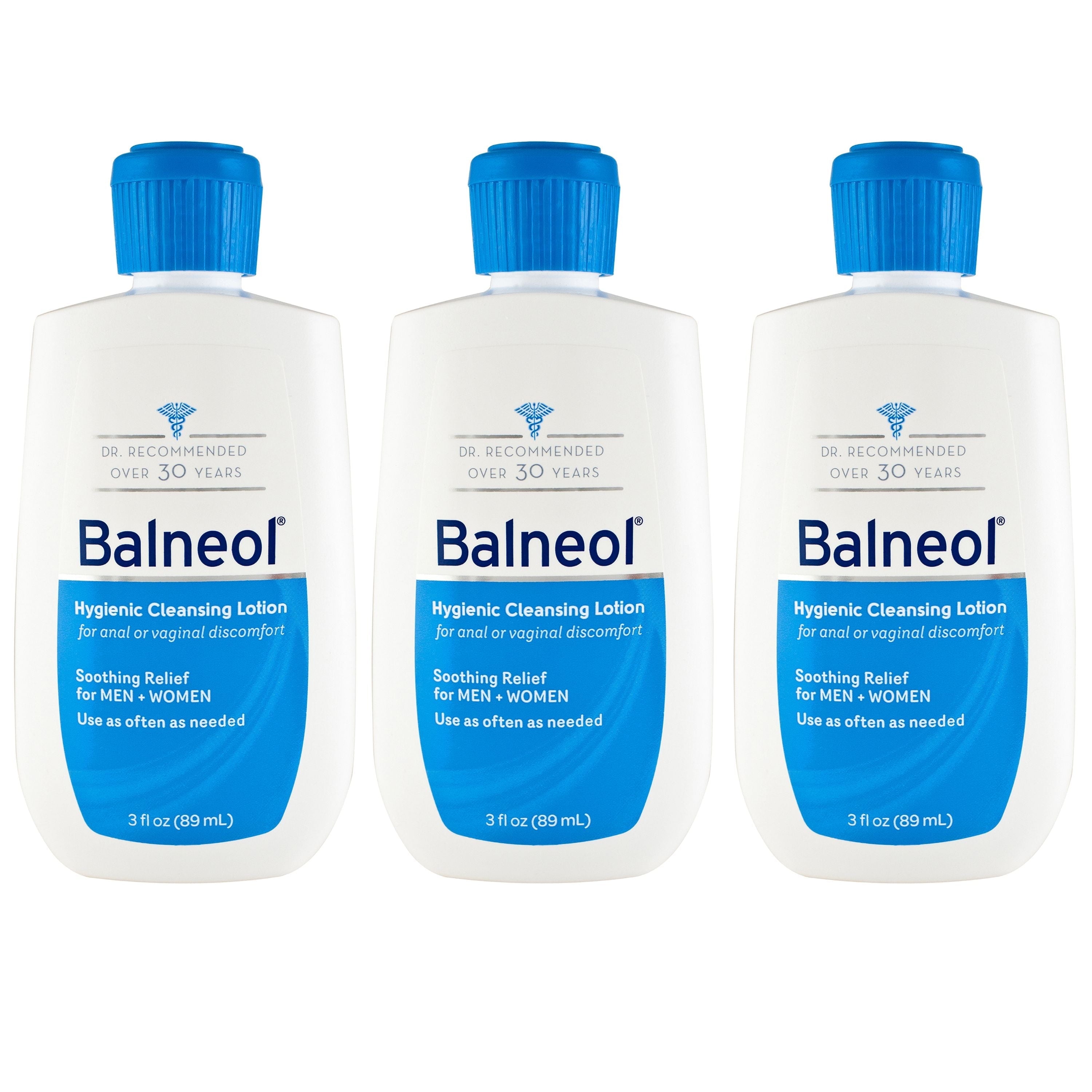 Balneol Hygienic Cleansing Lotion, Soothing Relief for Sensitive Areas, Pack of 3