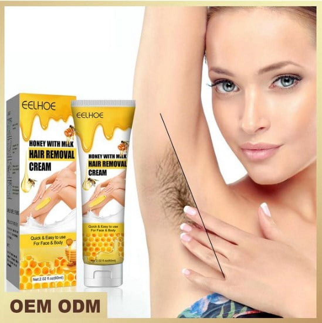 Baloco Hair Removal Cream, Honey & Milk Hair Epilator Cream, Smooth Hair Depilatories Paste for Body Armpit Legs