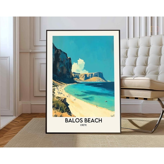 Balos Beach Crete Poster, Unframed Canvas 24x36in