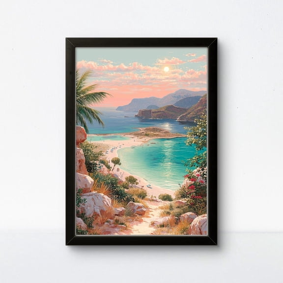 Balos Lagoon Poster: Crete Coastal Wall Art Unframed Paper Print