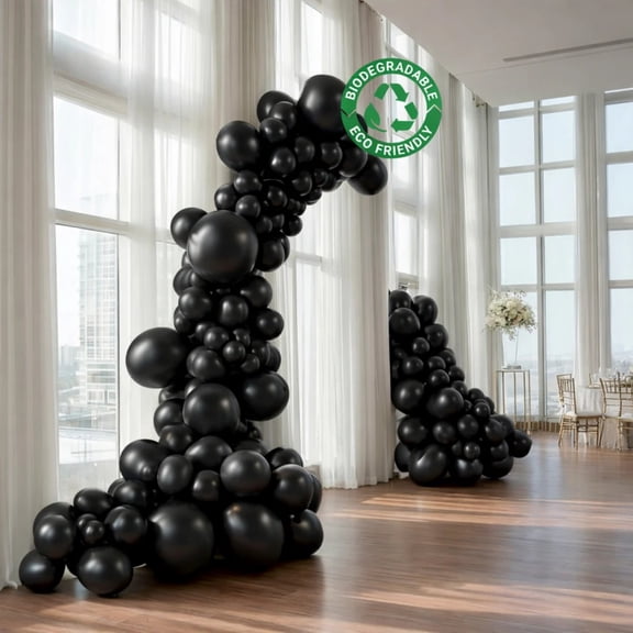 Balsa Circle 110 Black Latex Extra Strong Biodegradable Balloon Arch Kitt Wedding Reception Party Event Decorations Supplies