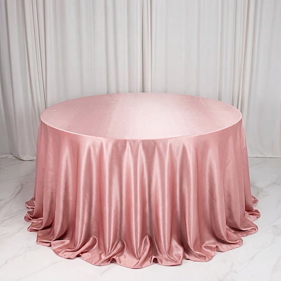 Balsa Circle 132" Dusty Rose Round Premium Velvet Tablecloth Event Catering Linens Banquet