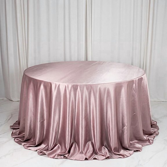 Balsa Circle 132" Mauve Cinnamon Rose Round Premium Velvet Tablecloth Event Catering Linens Banquet