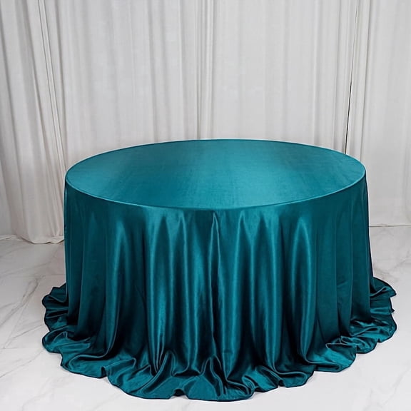Balsa Circle 132" Peacock Teal Round Premium Velvet Tablecloth Event Catering Linens Banquet