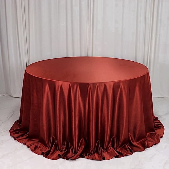Balsa Circle 132" Terracotta Round Premium Velvet Tablecloth Event Catering Linens Banquet