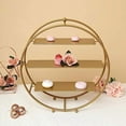thumbnail image 1 of Balsa Circle 20.5" Round Metal 3 - Tier Wedding Pedestal Dessert Stand , Gold, 1 of 8