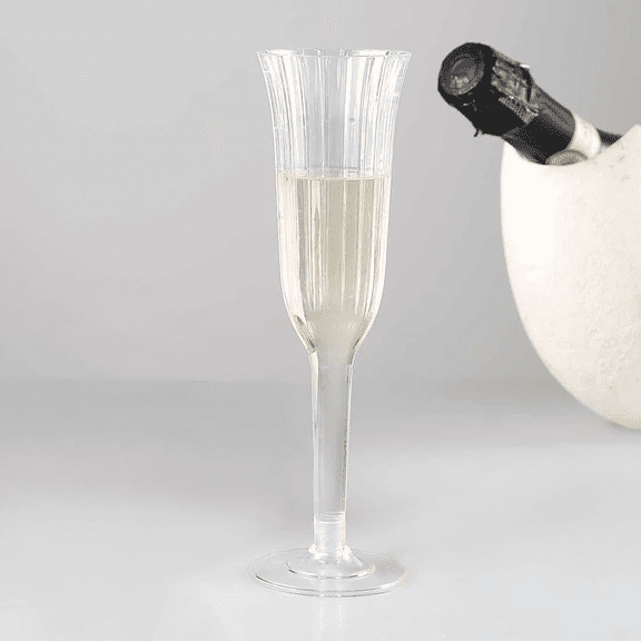 Balsa Circle 24 Pieces 6 oz Clear Plastic Champagne Flute Glasses Disposable Tableware