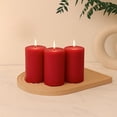 thumbnail image 1 of Balsa Circle 6 Red 3x6 in Dripless Round Unscented Pillar Candles Party Wedding Reception Centerpieces Event Home Decorations Supplies, 1 of 6