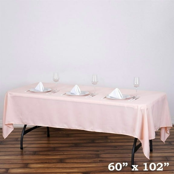 Balsa Circle 60" x 102" Polyester Rectangular Tablecloth - Blush