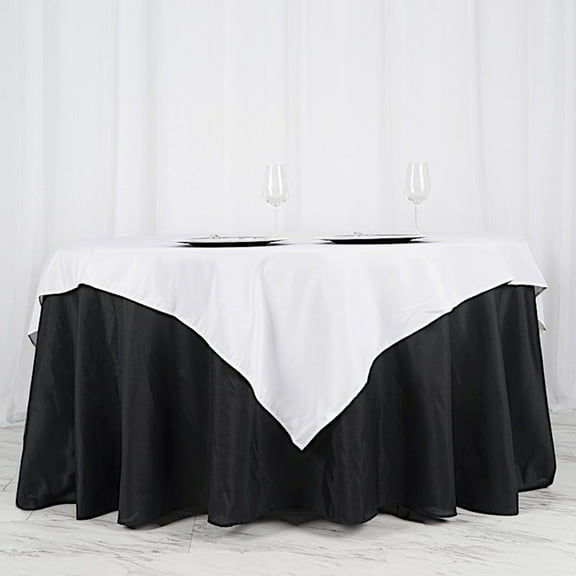 Balsa Circle 70"x70" Square Polyester Tablecloth - White