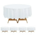 thumbnail image 1 of Balsa Circle 84 in White Round Disposable Plastic Tablecloth Table Cover Affordable Cheap Picnic, 1 of 5