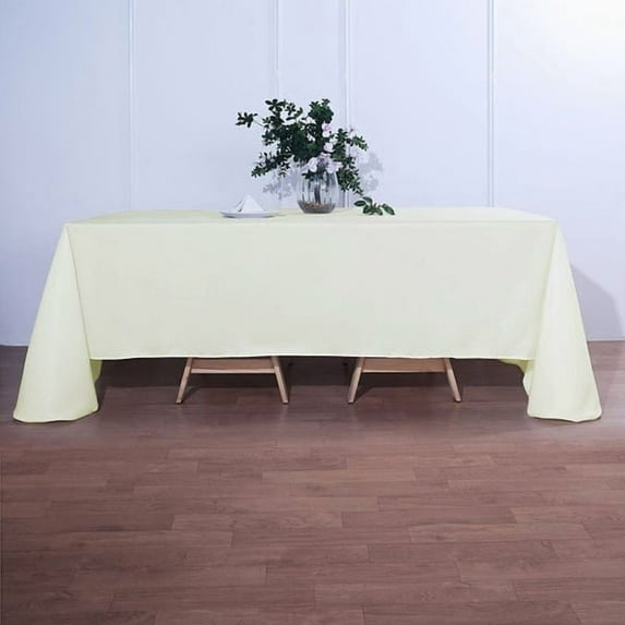 Balsa Circle 90" x 132" Polyester Rectangular Tablecloth - Ivory