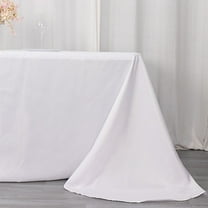 Balsa Circle 90" x 132" Polyester Rectangular Tablecloth Rounded Corners - White