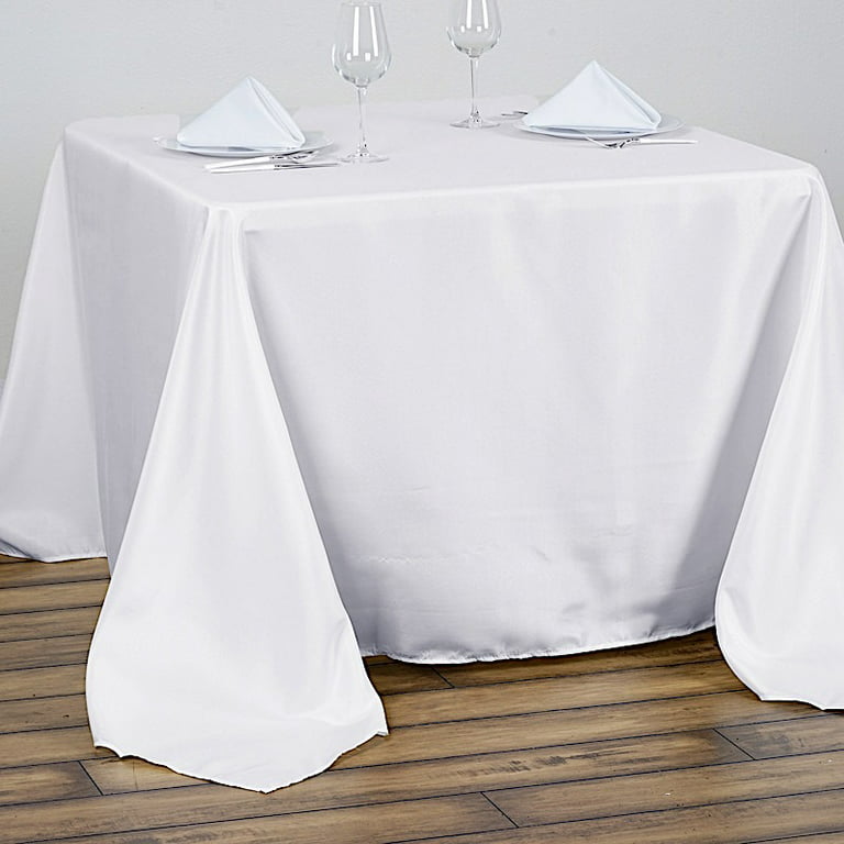 Balsa Circle 90x90 Square Polyester Tablecloth - White 