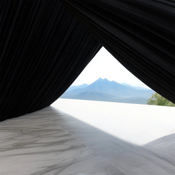 Balsa Circle Black 25x36 feet 4-Way Stretch Spandex Tent Ceiling Drape with Pole Backdrop Curtain Pockets Party Wedding Reception Event Decorations Supplies