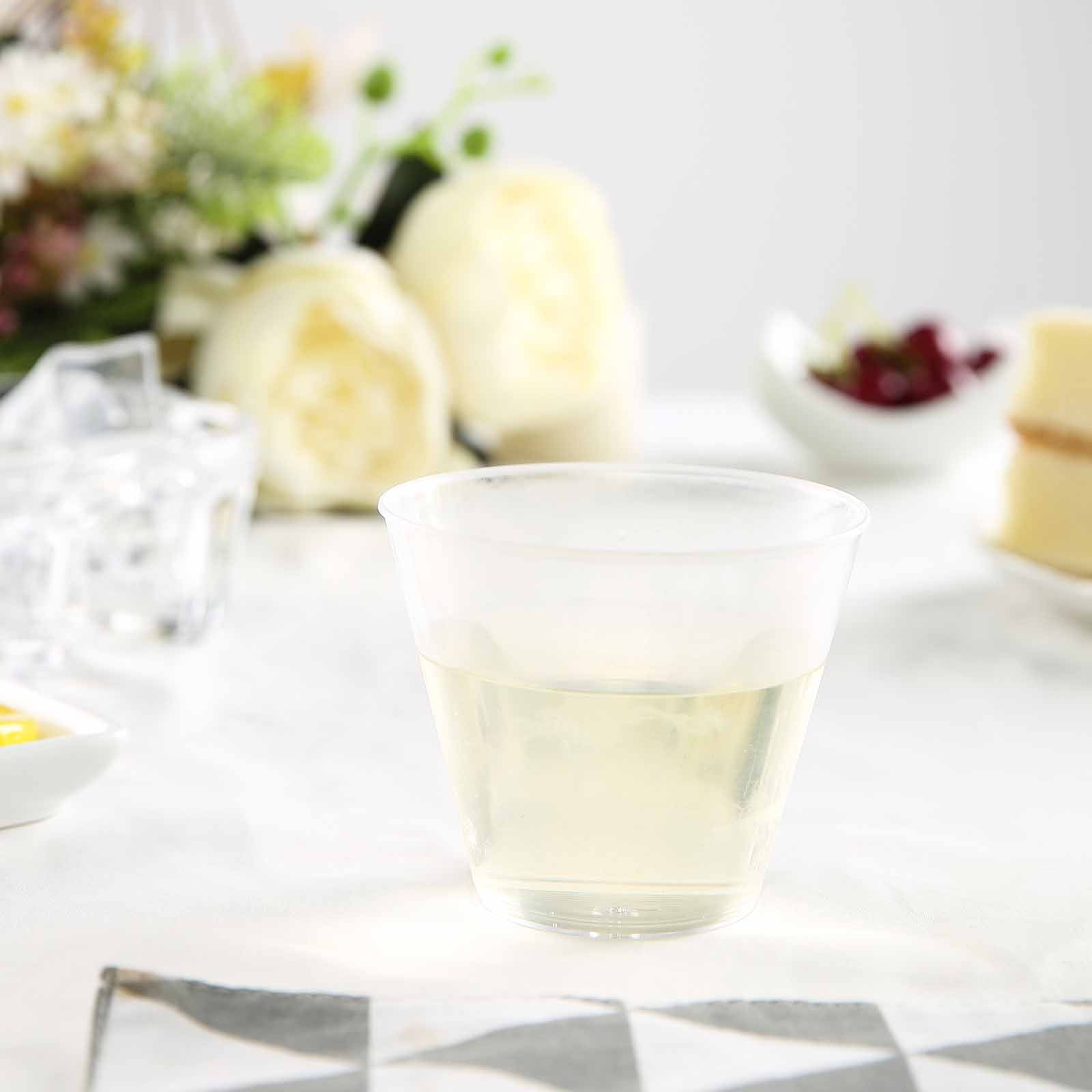 Balsa Circle Clear 25 Pieces 9 oz Disposable Plastic Tumbler Cups, Wedding Reception Party Buffet Catering Tableware