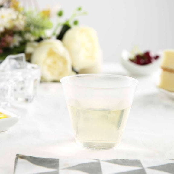 Balsa Circle Clear 25 Pieces 9 oz Disposable Plastic Tumbler Cups, Wedding Reception Party Buffet Catering Tableware