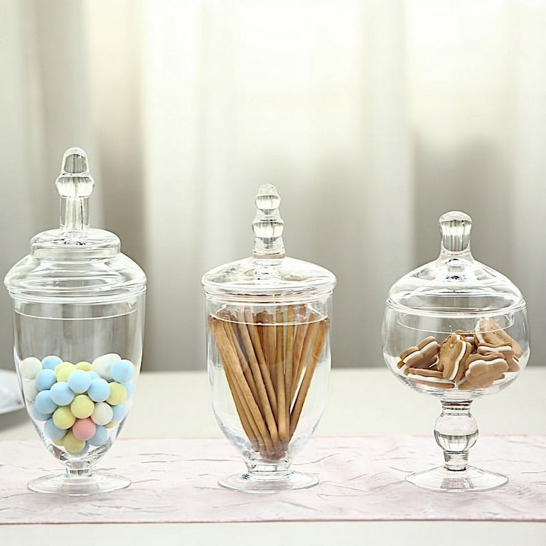 12 PCS Candy Jars with Lids Clear Glass Jars Canning Supplies Glass Jelly  Jars