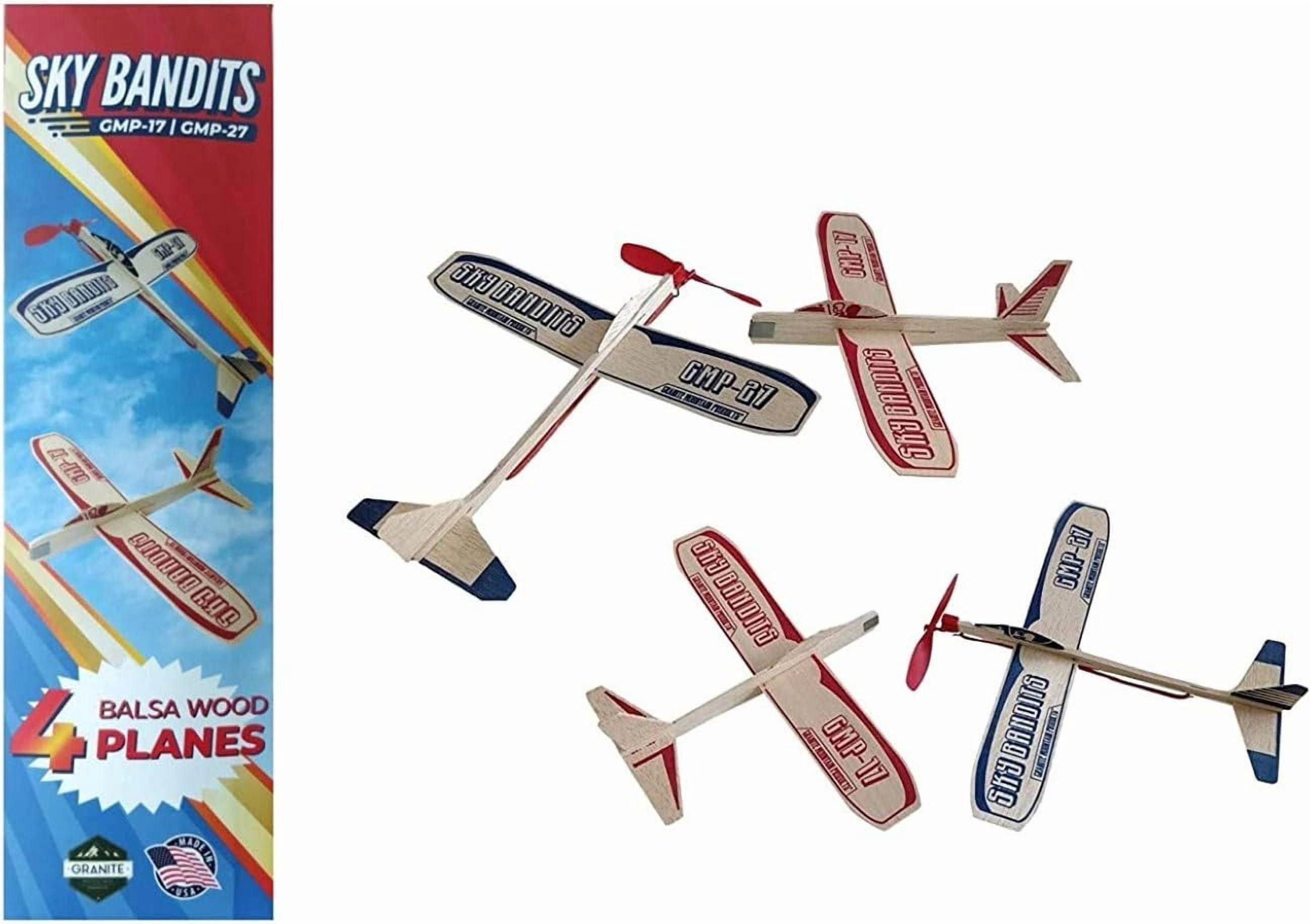 Balsa Wood Airplane Kits | Gliders And Propeller Plane Toys Set | Set Of 4 Wooden Airplane | 2 Rubberband Powered Propellor Planes And 2 Balsa Wood Glider Planes | Model Toy Airplane Kit