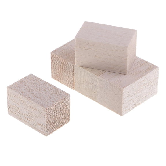 Balsa Wood Blocks Wooden Cubes Square Sticks for Models, Aircrafts , Film Props, DIY Projects - Pack of 10, 50x30x30mm 5pcs 50mm