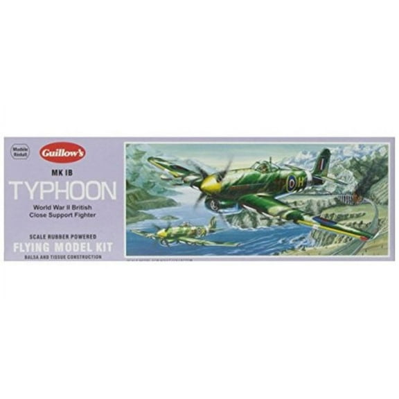 Guillows 906 1/28 Hawker Typhoon 18" Balsa Flying Model Kit