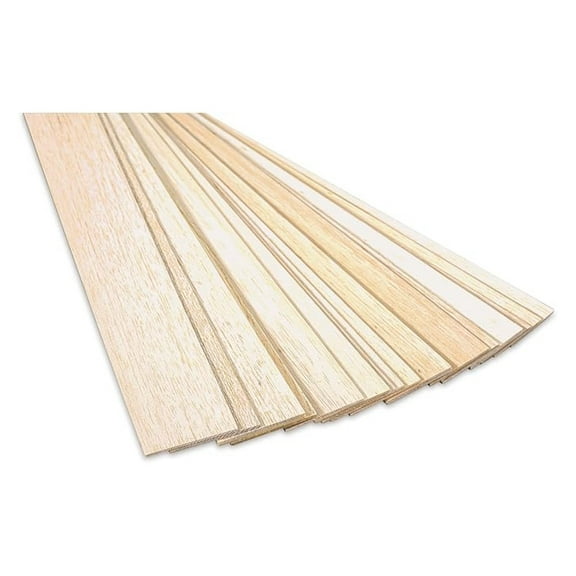 Balsa Wood Sheets 1/8 x 3 x 36 Inch (10 Pack) - Model Building Wood for Airplanes, Boats, Crafts & Miniatures - Lightweight, Easy to Cut & Paint