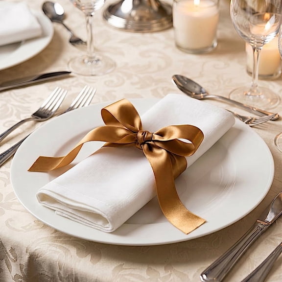 BalsaCircle 1" x 100 yards Gold Satin Single Face Decorative Craft Ribbon Wedding Party Favors Crafts