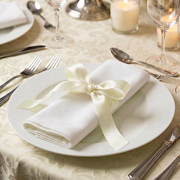 BalsaCircle 1" x 100 yards Ivory Satin Single Face Decorative Craft Ribbon Wedding Party Favors Crafts