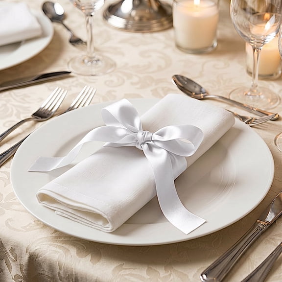 BalsaCircle 1" x 100 yards White Satin Single Face Decorative Craft Ribbon Wedding Party Favors Crafts
