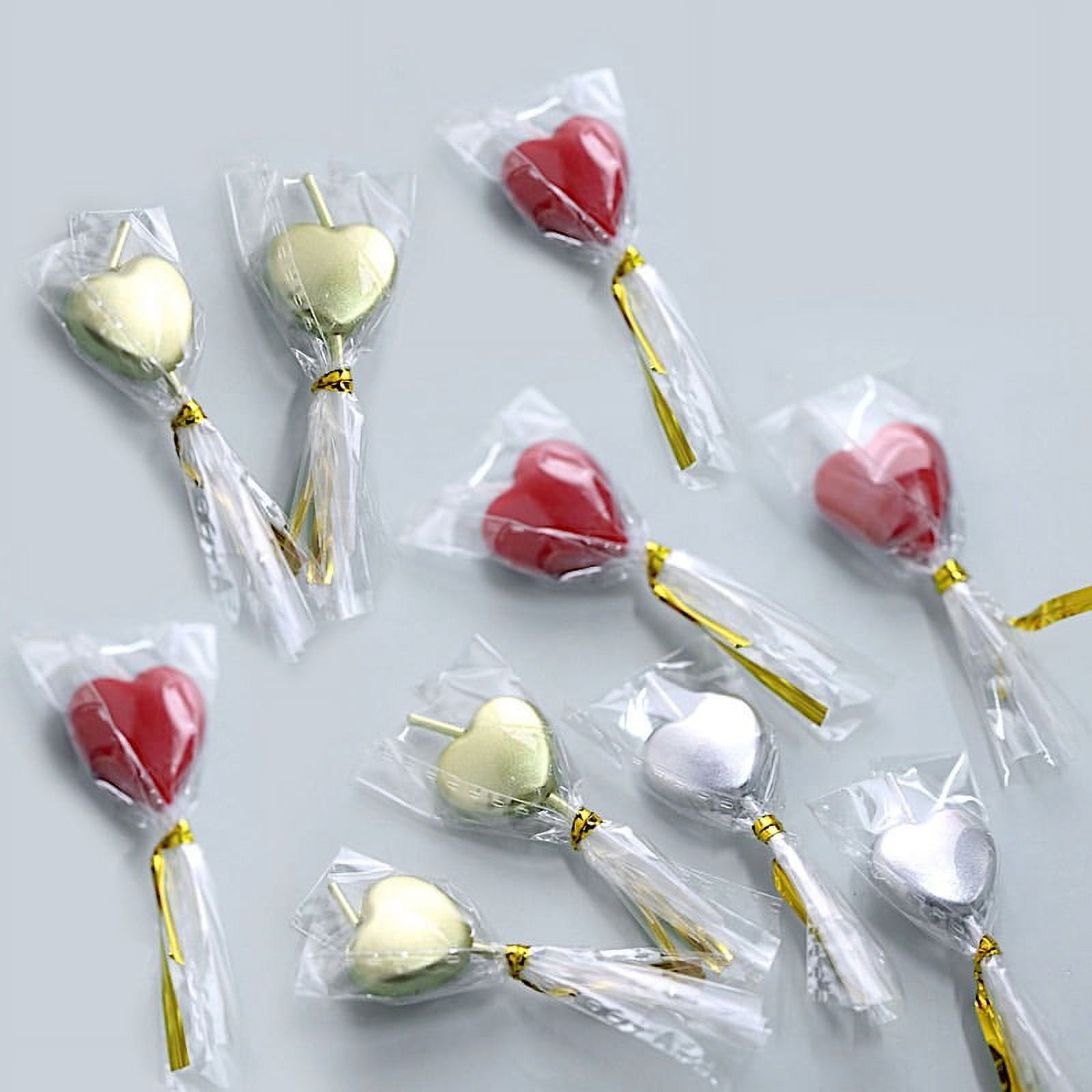 BalsaCircle 10 Assorted Birthday Candles Dessert Cake Topper Heart Design Party