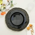 thumbnail image 1 of Balsa Circle 10 Black Round 9" Disposable Plastic Dinner Plates Gold Scalloped Trim Party Events Tableware Decorations, 1 of 8