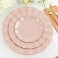 thumbnail image 1 of BalsaCircle 10 Blush 6" Round Disposable Salad Dinner Plastic Plates Gold Wavy Trim Wedding Party Tableware, 1 of 8