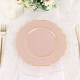 thumbnail image 1 of BalsaCircle 10 Blush 8" Disposable Baroque Plastic Dessert Plates Gold Rim, 1 of 7