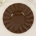 thumbnail image 1 of BalsaCircle 10 Brown 9" Round Disposable Salad Dinner Plastic Plates Gold Wavy Trim Wedding Party Tableware, 1 of 8