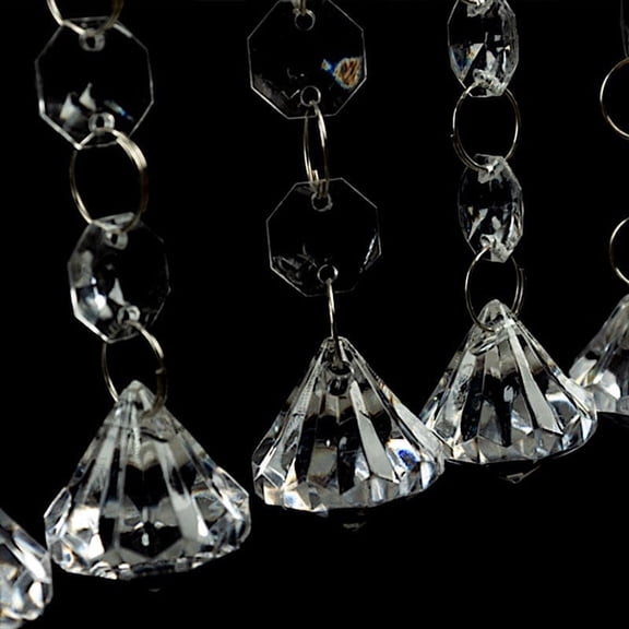BalsaCircle 10 Clear 3 feet Octagon Acrylic Crystal Beaded Garland Strands Party Wedding Reception Centerpieces Decoration Supplies