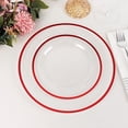 thumbnail image 1 of Balsa Circle 10 Clear 7" Disposable Round Plastic Dessert Plates Red Rim, 1 of 8