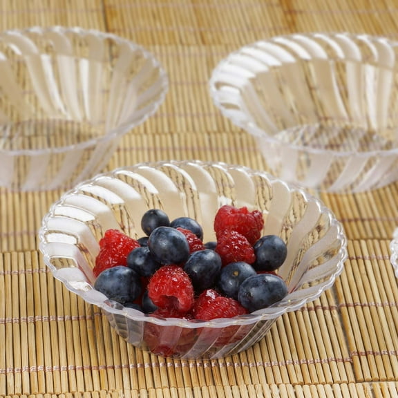 Balsa Circle 10 Clear Flared Disposable Plastic Dessert Ice Cream Bowls Party Events Decorations Events