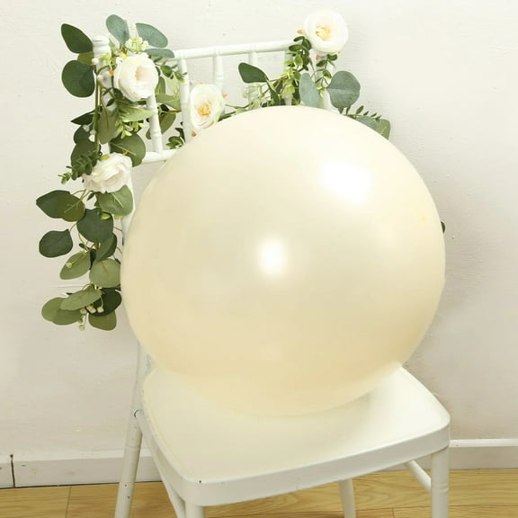 BalsaCircle 10 Cream 18 in Round Matte Pastel Latex Biodegradable Balloons Wedding Reception Events Birthday Party Decorations Supplies