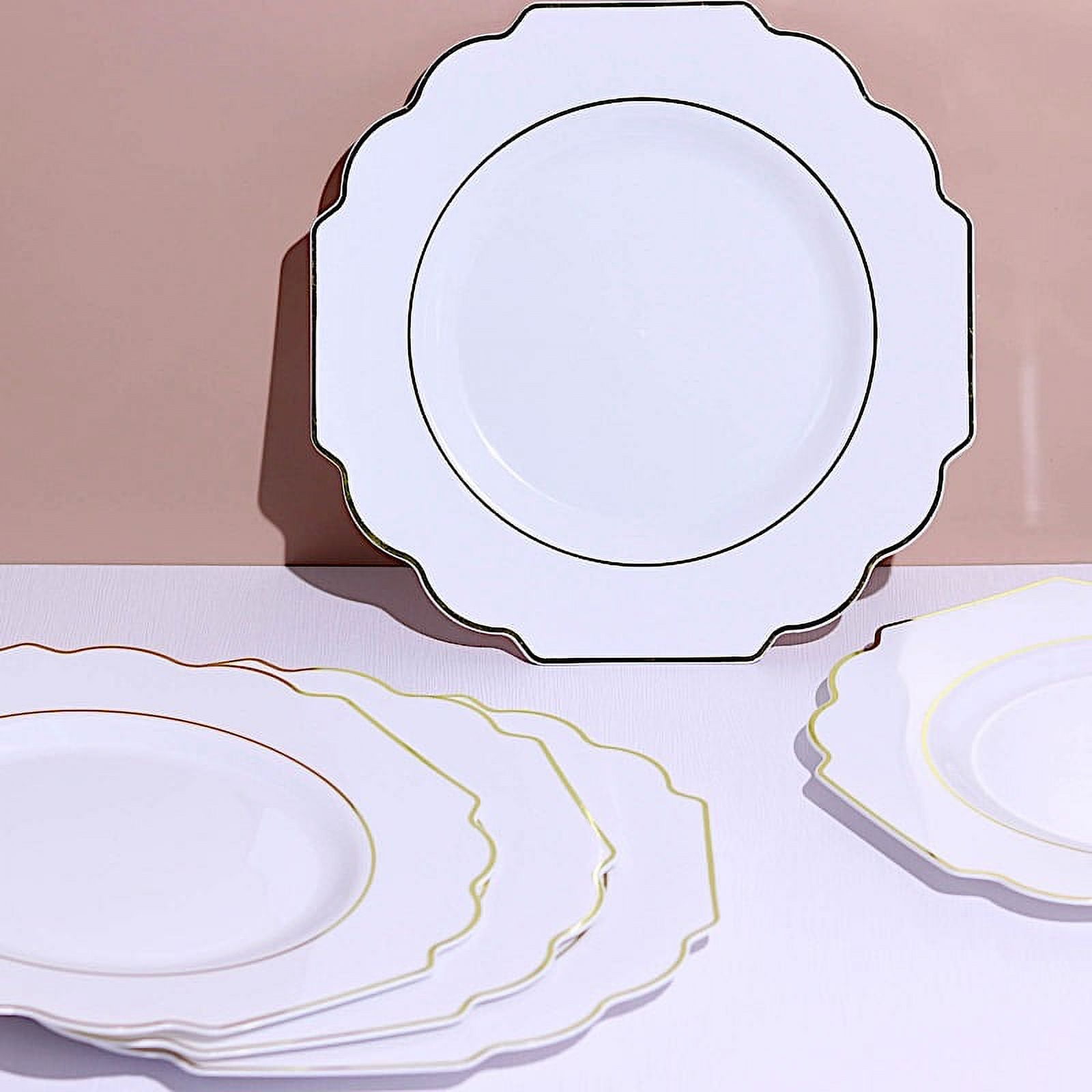 BalsaCircle 10 Disposable Baroque White Plastic 12