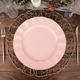 thumbnail image 1 of Balsa Circle 10 Dusty Rose 11" Round Disposable Salad Dinner Plastic Plates Gold Wavy Trim Wedding Party Tableware, 1 of 8