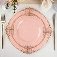 thumbnail image 1 of Balsa Circle 10 Dusty Rose Round 8" Disposable Plastic Salad Dinner Plates Gold Embossed Baroque Trim Party Events Decorations, 1 of 8